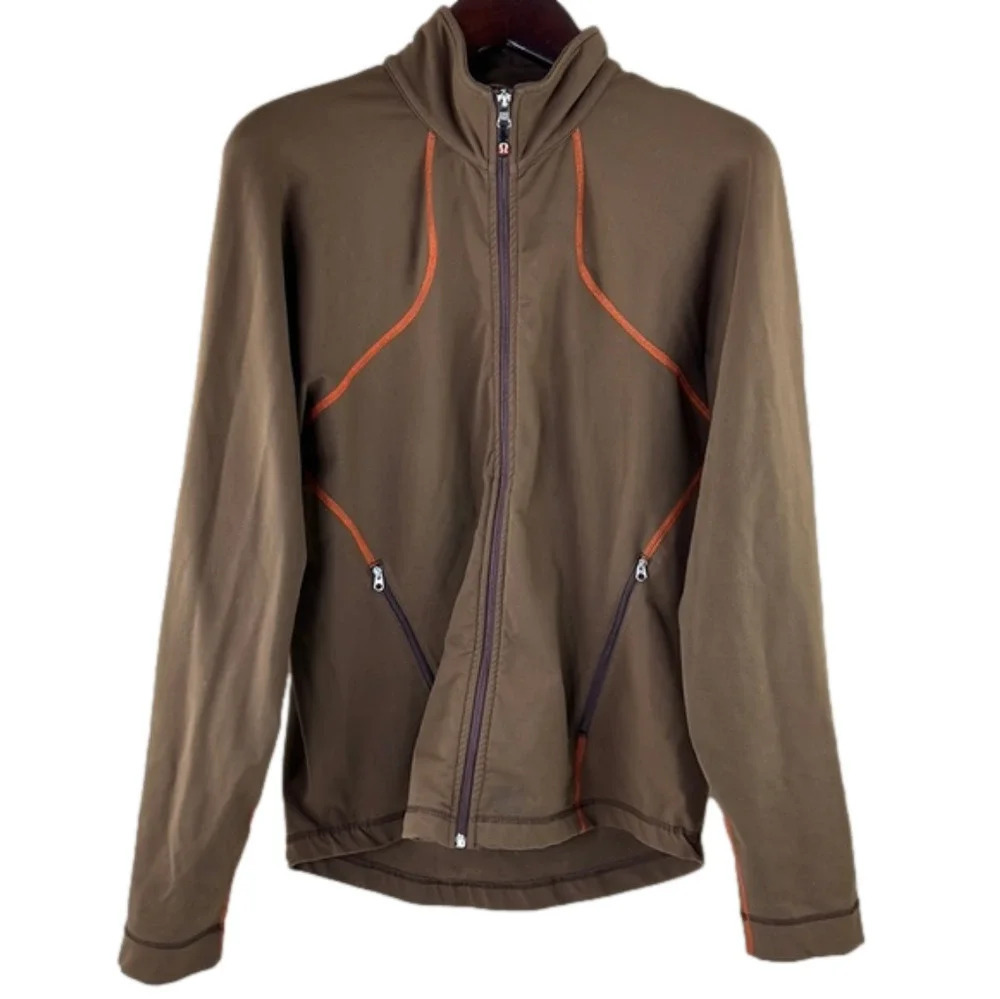 LuluLemon Athletica Men’s Brown Long Sleeve Full Zip Performance Track Jacket